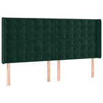 Sötétzöld bársony rugós és LED-es ágy matraccal 160x200 cm 7