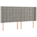 Világosszürke bársony rugós és LED-es ágy matraccal 200x200 cm 7