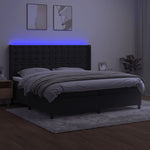 Fekete bársony rugós és LED-es ágy matraccal 200x200 cm 3
