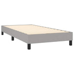 Világosszürke szövet rugós és LED-es ágy matraccal 90x190 cm 5