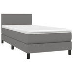 Sötétszürke szövet rugós és LED-es ágy matraccal 90x190 cm 3