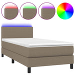 Tópszínű szövet rugós és LED-es ágy matraccal 90x200 cm 2