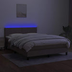 Tópszínű szövet rugós és LED-es ágy matraccal 140x190cm 4