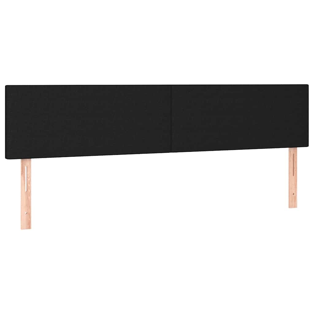 Fekete szövet rugós és LED-es ágy matraccal 200x200 cm 7