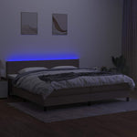 Tópszínű szövet rugós és LED-es ágy matraccal 200 x 200 cm 4