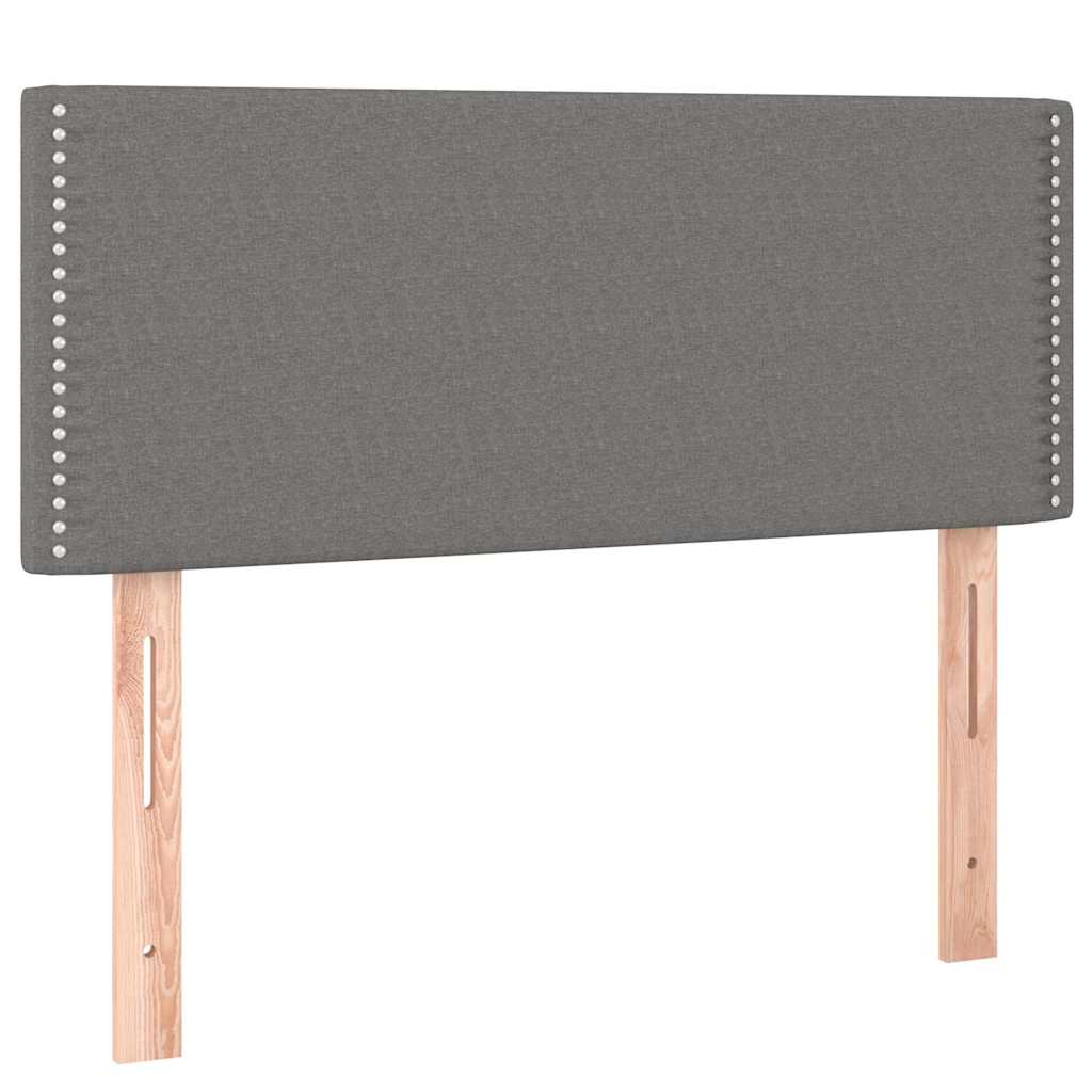 Sötétszürke szövet rugós és LED-es ágy matraccal 90x190 cm 7