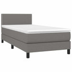 Sötétszürke szövet rugós és LED-es ágy matraccal 90x200 cm 3