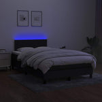 Fekete szövet rugós és LED-es ágy matraccal 120 x 200 cm 4