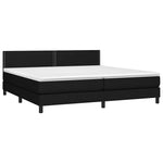 Fekete szövet rugós és LED-es ágy matraccal 200x200 cm 3
