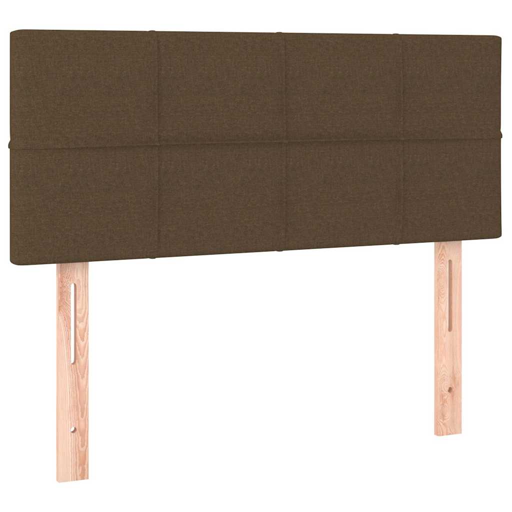 Barna szövet rugós és LED-es ágy matraccal 90x190 cm 7