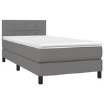 Sötétszürke szövet rugós és LED-es ágy matraccal 100x200 cm 3
