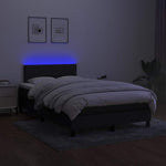 Fekete szövet rugós és LED-es ágy matraccal 120 x 200 cm 4