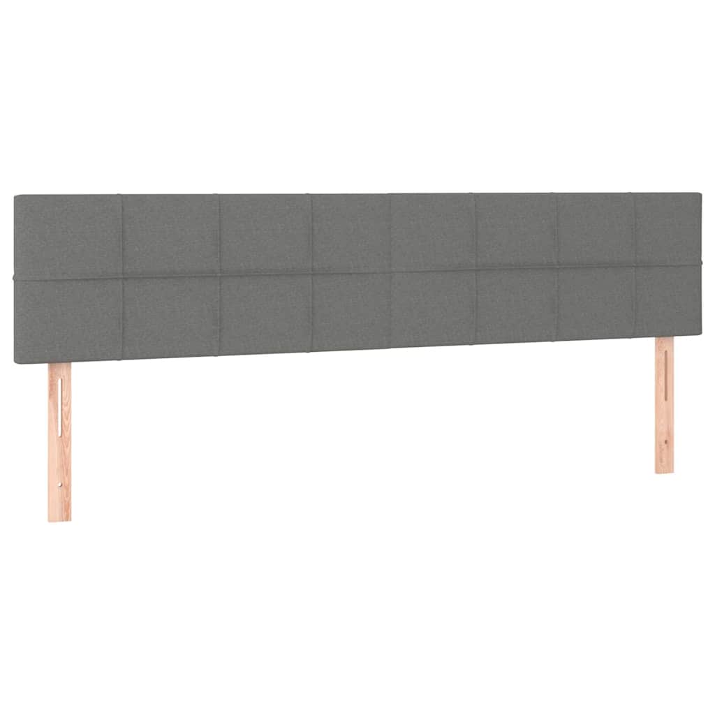 Sötétszürke szövet rugós és LED-es ágy matraccal 160x200 cm 7