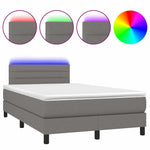 Sötétszürke szövet rugós és LED-es ágy matraccal 120 x 200 cm 2