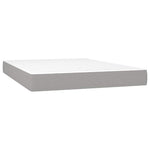 Világosszürke szövet rugós és LED-es ágy matraccal 140x190 cm 6