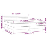 Krémszínű szövet rugós és LED-es ágy matraccal 200 x 200 cm 8