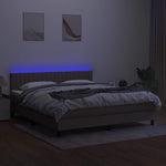 Tópszínű szövet rugós és LED-es ágy matraccal 180 x 200 cm 4