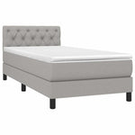Világosszürke szövet rugós és LED-es ágy matraccal 80 x 200 cm 3