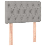 Világosszürke szövet rugós és LED-es ágy matraccal 80 x 200 cm 7