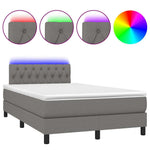 Sötétszürke szövet rugós és LED-es ágy matraccal 120 x 200 cm 2