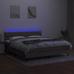 Tópszínű szövet rugós és LED-es ágy matraccal 160x200 cm 4