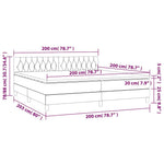 Világosszürke szövet rugós és LED-es ágy matraccal 200x200 cm 8