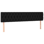 Fekete szövet rugós és LED-es ágy matraccal 200x200 cm 7