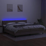 Tópszínű szövet rugós és LED-es ágy matraccal 200 x 200 cm 4