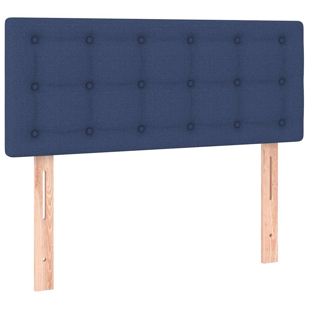 Kék szövet rugós és LED-es ágy matraccal 80 x 200 cm 7