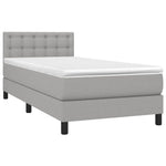 Világosszürke szövet rugós és LED-es ágy matraccal 90x190 cm 3