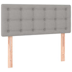 Világosszürke szövet rugós és LED-es ágy matraccal 90x190 cm 7