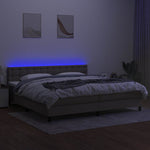 Tópszínű szövet rugós és LED-es ágy matraccal 200 x 200 cm 4
