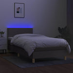 Tópszínű szövet rugós és LED-es ágy matraccal 80 x 200 cm 4