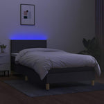 Barna szövet rugós és LED-es ágy matraccal 100x200 cm 4