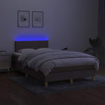Tópszínű szövet rugós és LED-es ágy matraccal 120 x 200 cm 4