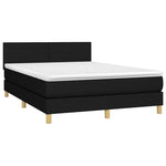 Fekete szövet rugós és LED-es ágy matraccal 140x190 cm 3