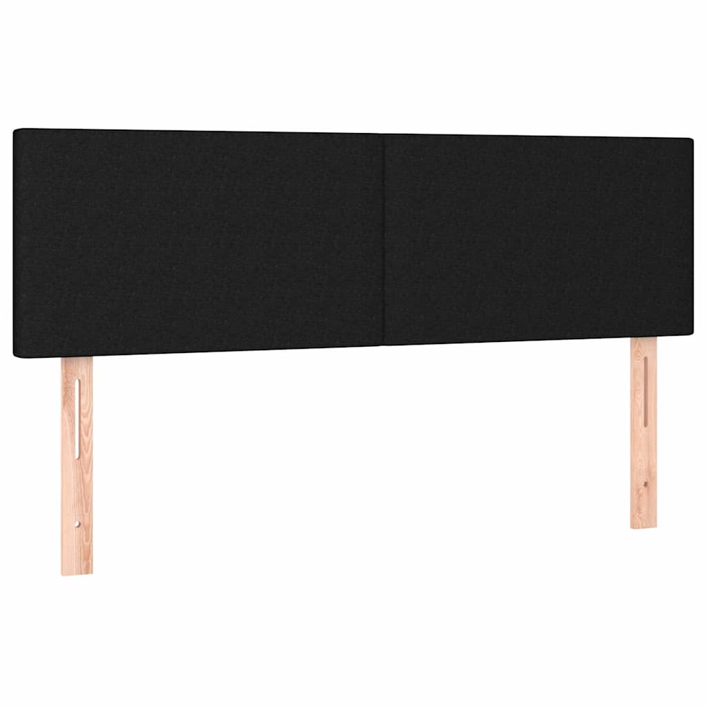 Fekete szövet rugós és LED-es ágy matraccal 140x190 cm 7