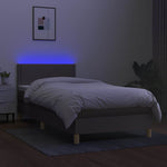 Tópszínű szövet rugós és LED-es ágy matraccal 90x190 cm 4
