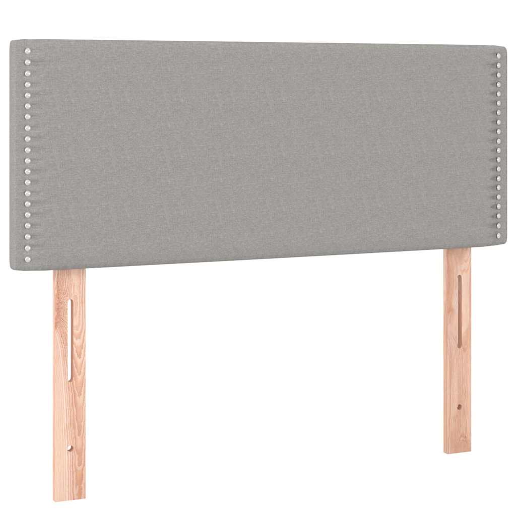 Világosszürke szövet rugós és LED-es ágy matraccal 100x200 cm 7