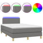 Sötétszürke szövet rugós és LED-es ágy matraccal 120 x 200 cm 2