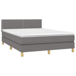 Sötétszürke szövet rugós és LED-es ágy matraccal 140x190 cm 4
