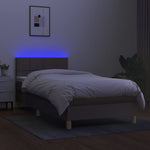 Tópszínű szövet rugós és LED-es ágy matraccal 100x200 cm 4