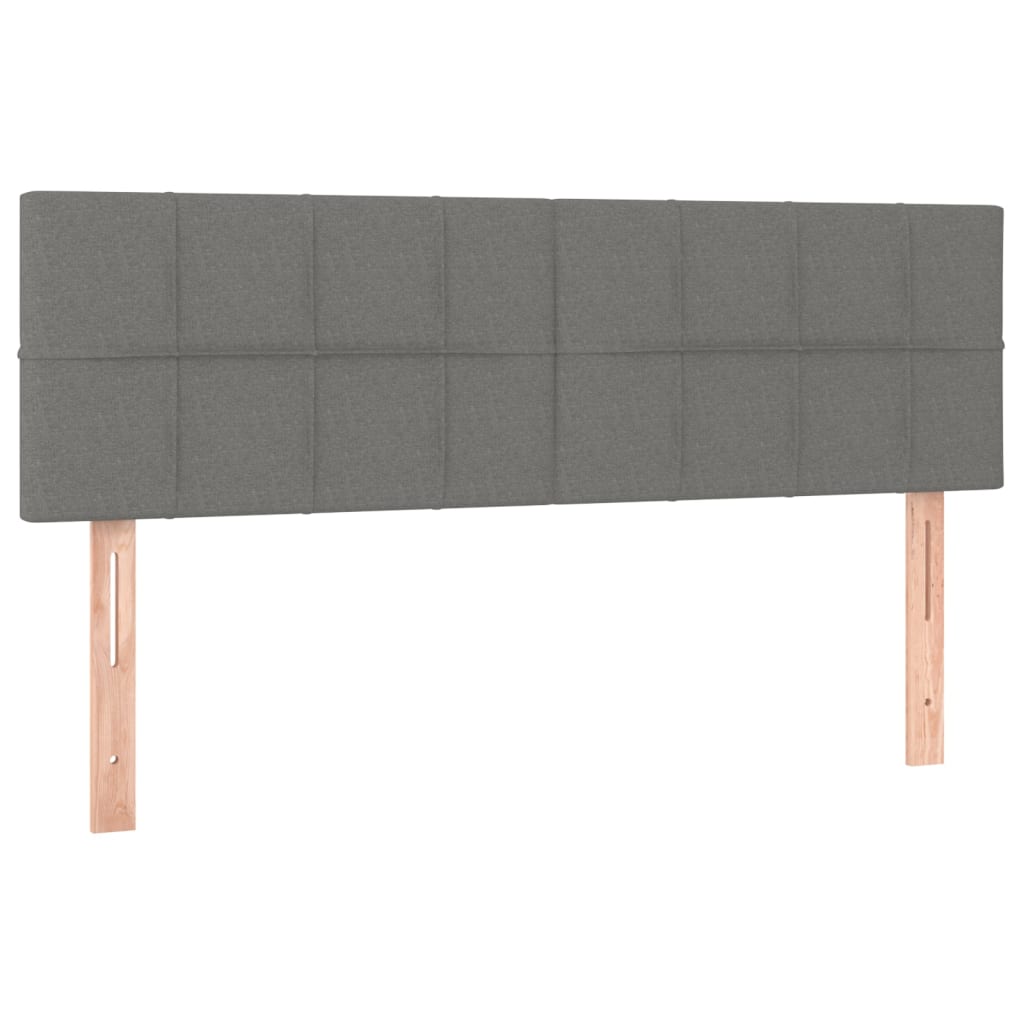 Sötétszürke szövet rugós és LED-es ágy matraccal 140x190 cm 7