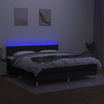 Fekete szövet rugós és LED-es ágy matraccal 160x200 cm 4