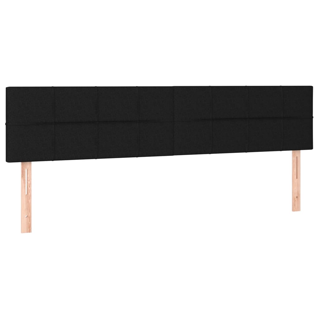 Fekete szövet rugós és LED-es ágy matraccal 160x200 cm 7