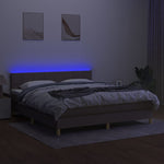 Tópszínű szövet rugós és LED-es ágy matraccal 180 x 200 cm 4