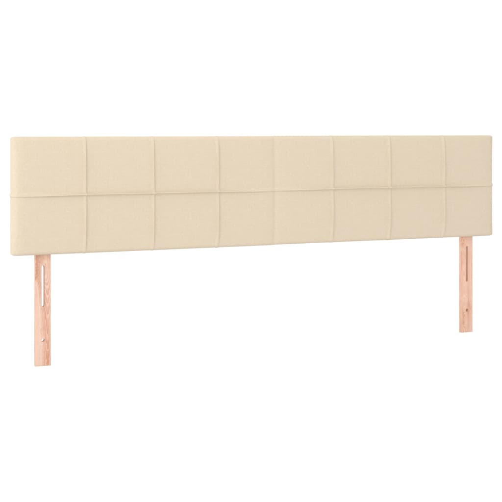 Krémszínű szövet rugós és LED-es ágy matraccal 200 x 200 cm 7