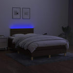 Barna szövet rugós és LED-es ágy matraccal 120 x 200 cm 4