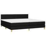 Fekete szövet rugós és LED-es ágy matraccal 200x200 cm 4