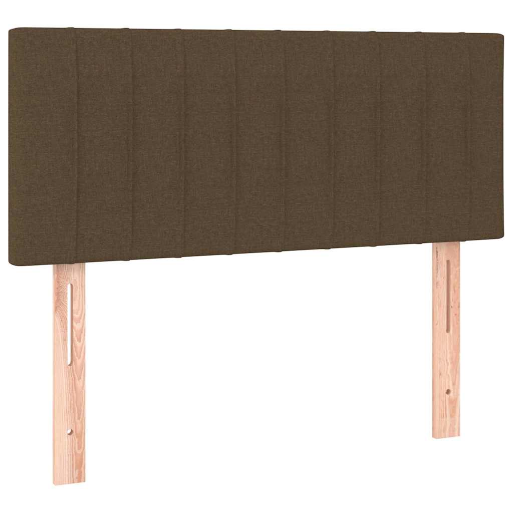 Barna szövet rugós és LED-es ágy matraccal 90x190 cm 7